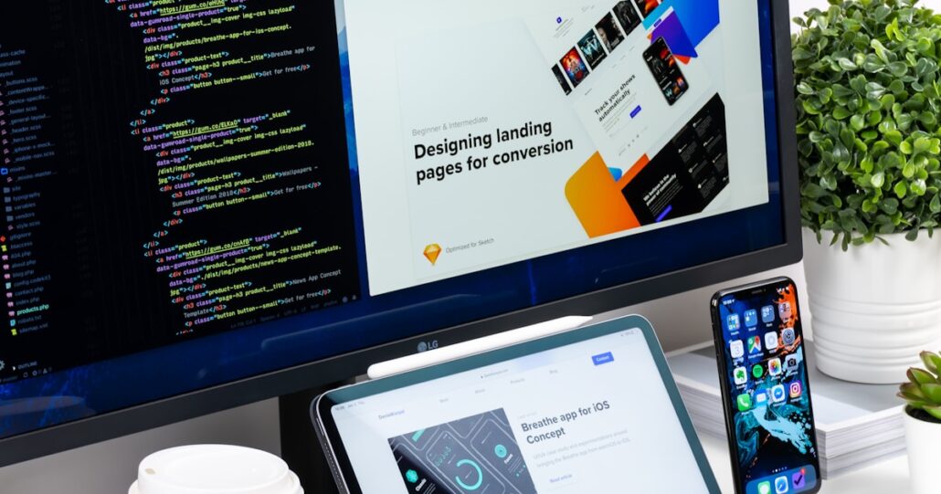 Web designer building Elementor page with AI automation