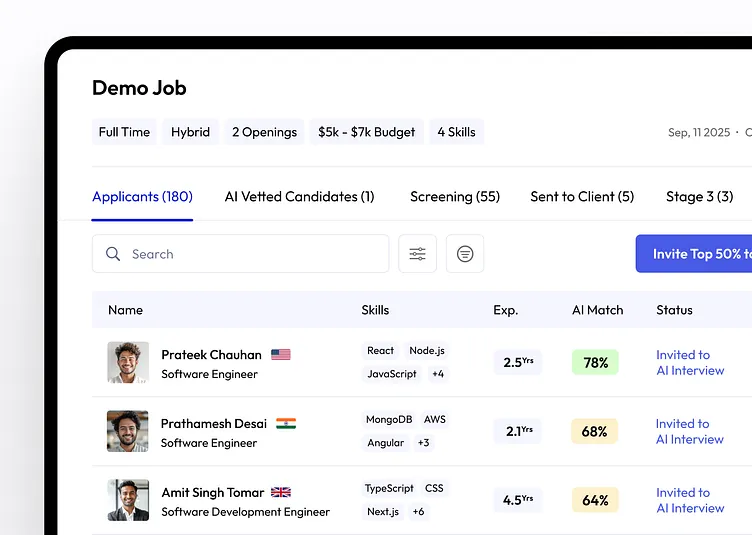 SmartMatch AI matching engine workflow diagram